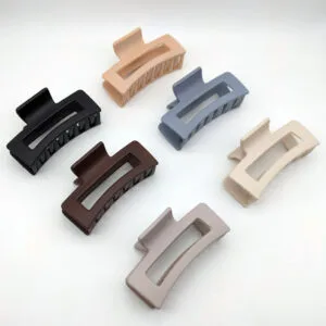 Square Matt Finish Hair Claws | Rahul Plastics | Pack of 12 Piece