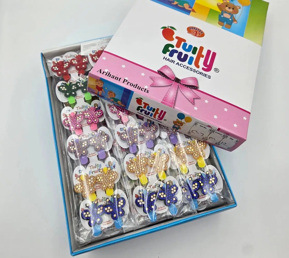 Kids Hair Clips | Rahul Plastics | Pack of 12 Cards