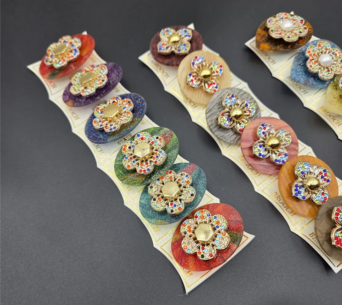 Ovel Saree Brooch Pin | Rahul Plastics | Pack of 12