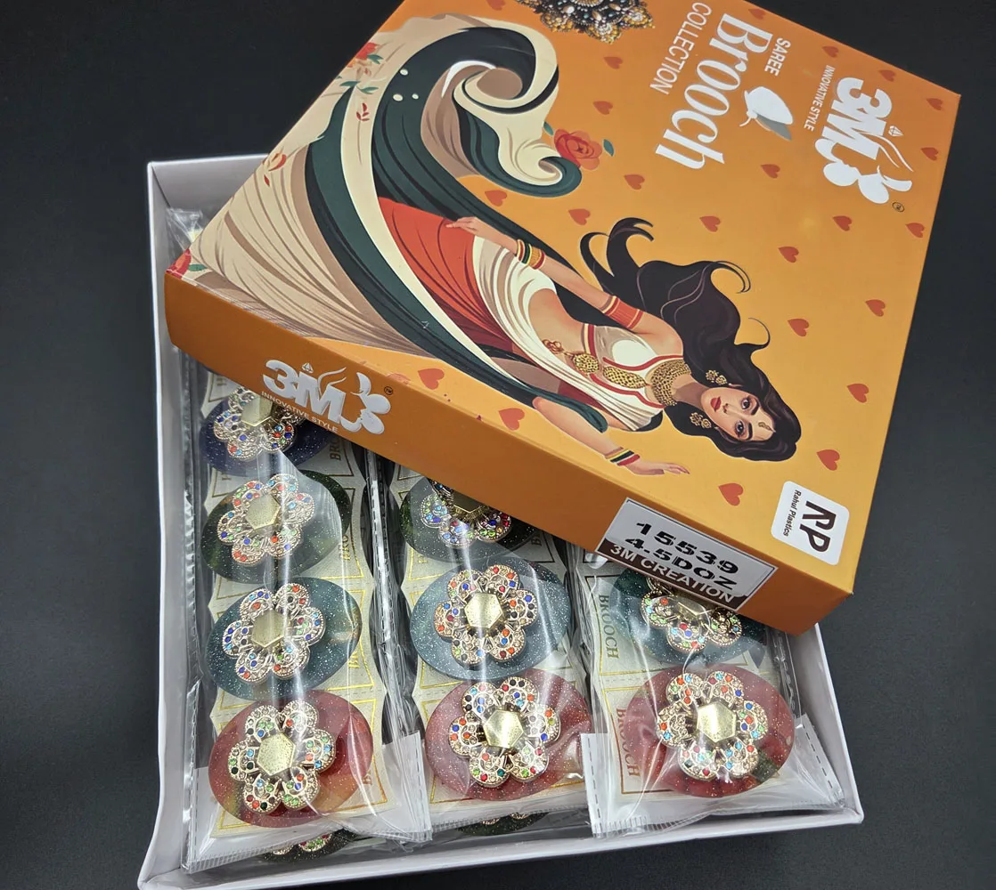 Ovel Saree Brooch Pin | Rahul Plastics | Pack of 12