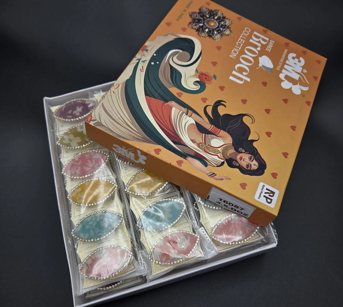 Acrylic Sheet Saree Brooch | Rahul Plastics | Pack of 12
