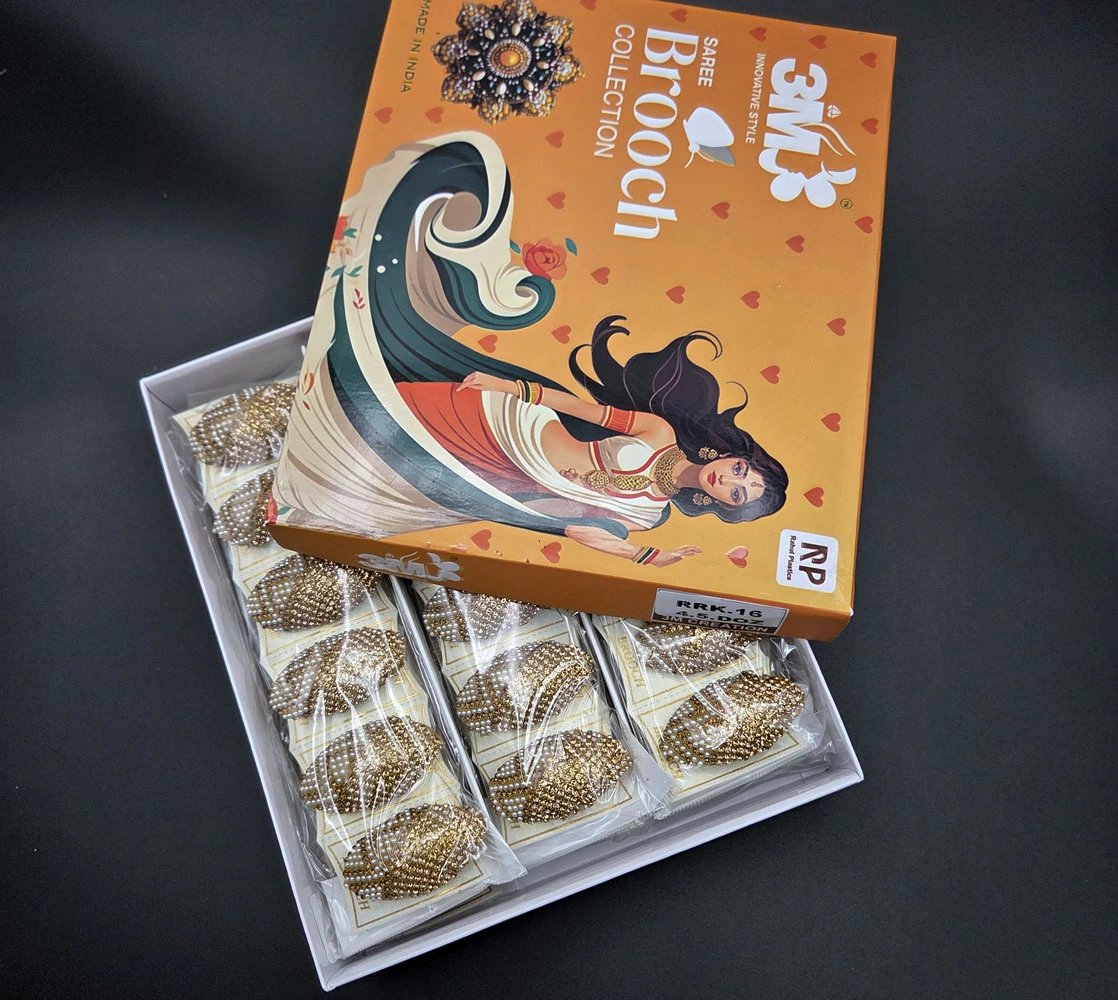 Ovel Saree Brooch Pin | Rahul Plastics | Pack of 12