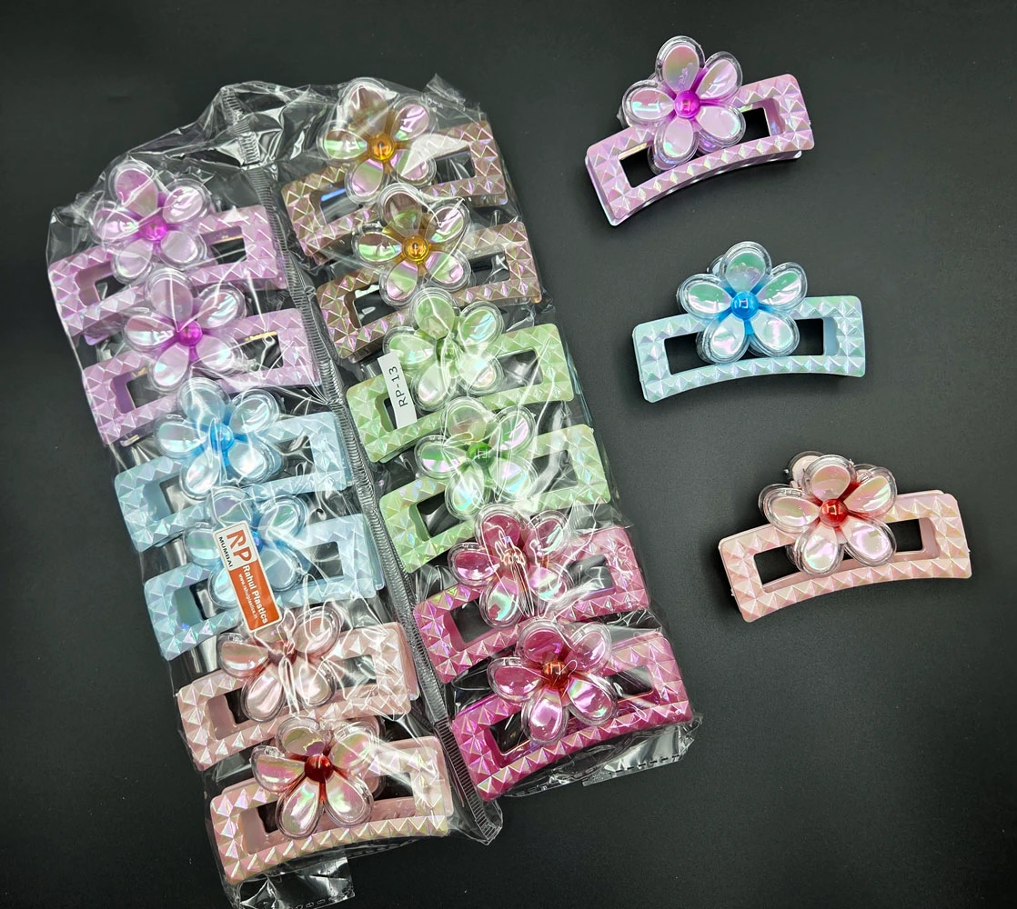 Flower Hair Clutcher | Rahul Plastics | Pack of 12