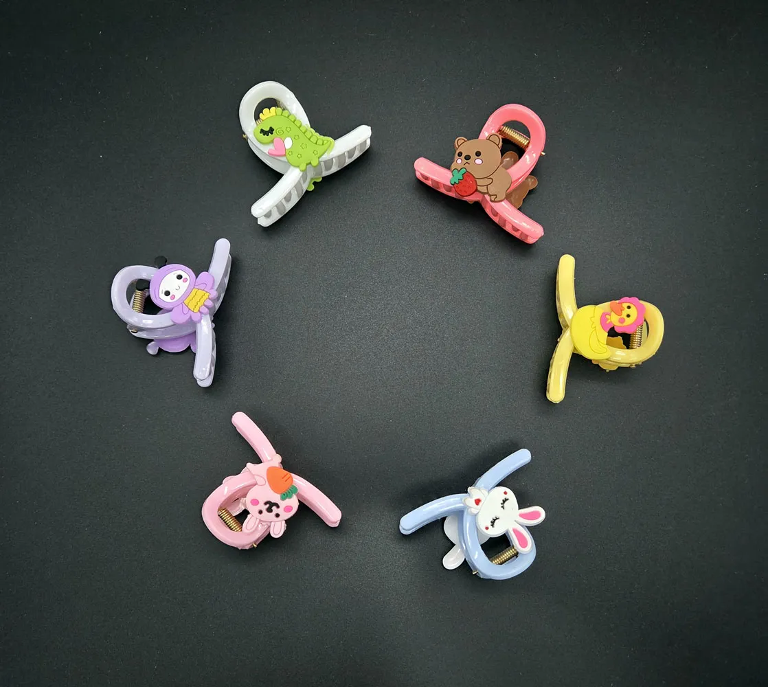 Korean Style Cartoon Hair Claw | Rahul Plastics | Pack of 12