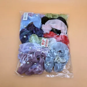 Premium Fabric Hair Scrunchies | Rahul Plastics | Pack of 12