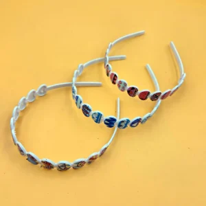 Printed Heart Shape Hair Band | Rahul Plastics | Pack of 12