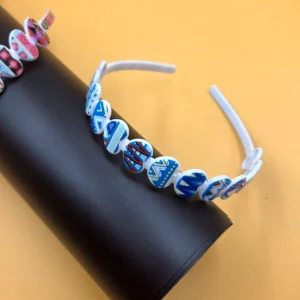 Printed Heart Shape Hair Band | Rahul Plastics | Pack of 12