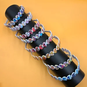 Printed Heart Shape Hair Band | Rahul Plastics | Pack of 12